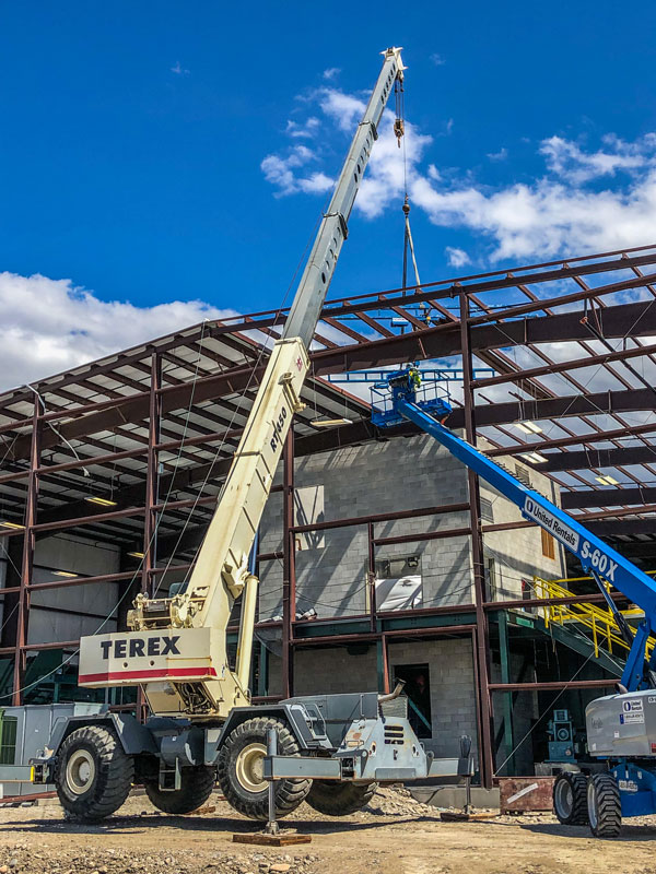 Installing Overhead Crane into Steel & Block Building